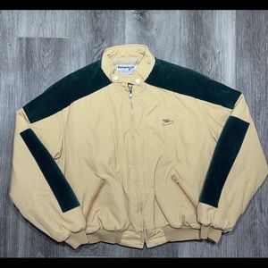 Vintage Swingster button up jacket with corduroy sleeve panels